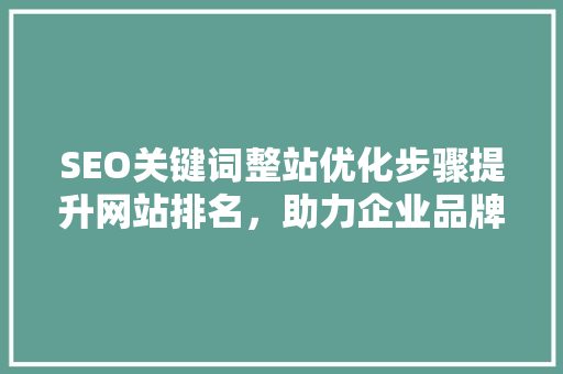 SEO关键词整站优化步骤提升网站排名，助力企业品牌发展