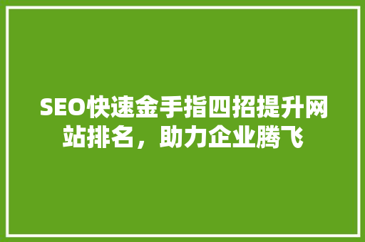 SEO快速金手指四招提升网站排名，助力企业腾飞