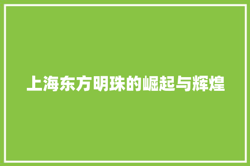 上海东方明珠的崛起与辉煌