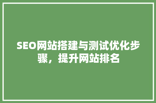 SEO网站搭建与测试优化步骤，提升网站排名