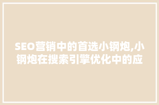 SEO营销中的首选小钢炮,小钢炮在搜索引擎优化中的应用与优势