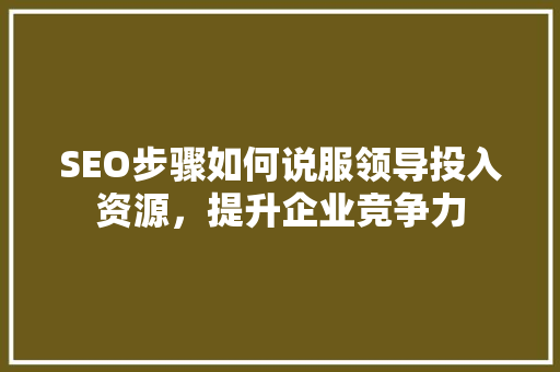 SEO步骤如何说服领导投入资源，提升企业竞争力