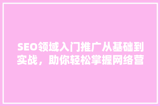 SEO领域入门推广从基础到实战，助你轻松掌握网络营销之路
