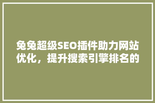 兔兔超级SEO插件助力网站优化，提升搜索引擎排名的利器