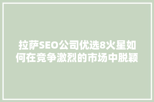 拉萨SEO公司优选8火星如何在竞争激烈的市场中脱颖而出