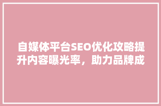 自媒体平台SEO优化攻略提升内容曝光率，助力品牌成长