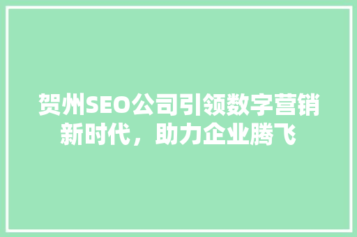 贺州SEO公司引领数字营销新时代，助力企业腾飞