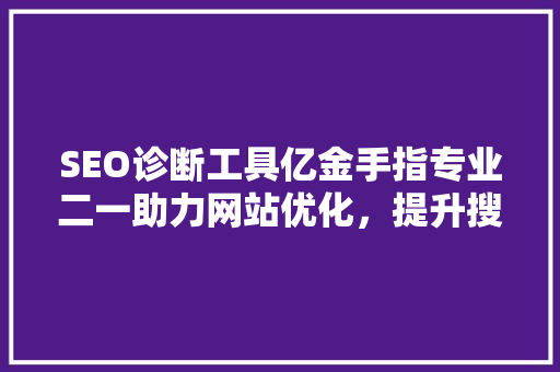 SEO诊断工具亿金手指专业二一助力网站优化，提升搜索引擎排名