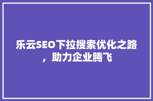 乐云SEO下拉搜索优化之路，助力企业腾飞
