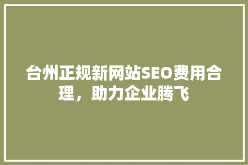 台州正规新网站SEO费用合理，助力企业腾飞