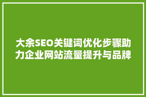 大余SEO关键词优化步骤助力企业网站流量提升与品牌推广