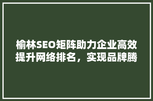 榆林SEO矩阵助力企业高效提升网络排名，实现品牌腾飞