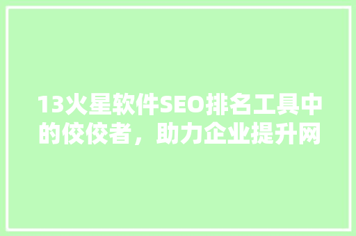 13火星软件SEO排名工具中的佼佼者，助力企业提升网站流量与转化率
