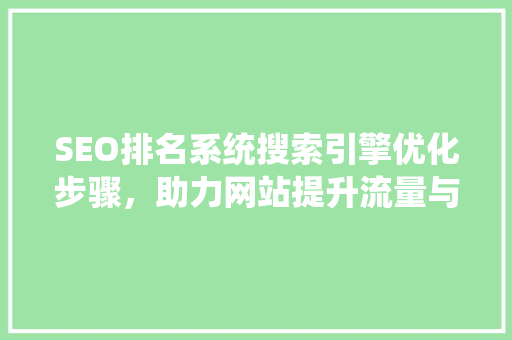 SEO排名系统搜索引擎优化步骤，助力网站提升流量与知名度