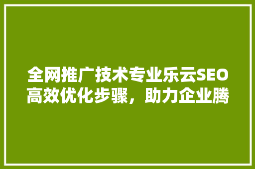 全网推广技术专业乐云SEO高效优化步骤，助力企业腾飞
