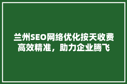 兰州SEO网络优化按天收费高效精准，助力企业腾飞