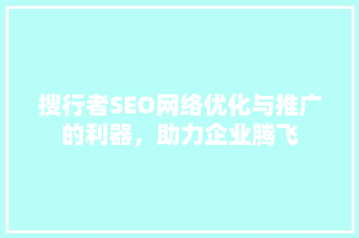 搜行者SEO网络优化与推广的利器，助力企业腾飞