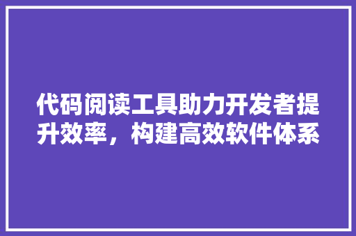 代码阅读工具助力开发者提升效率，构建高效软件体系