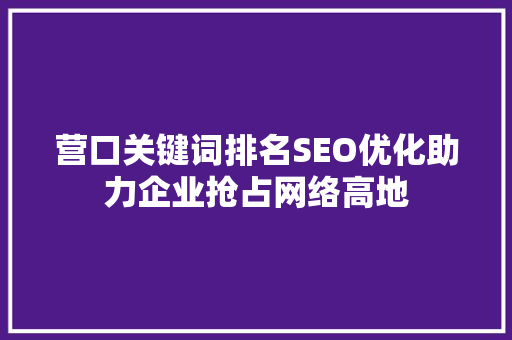 营口关键词排名SEO优化助力企业抢占网络高地