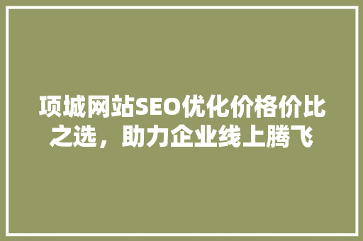 项城网站SEO优化价格价比之选，助力企业线上腾飞