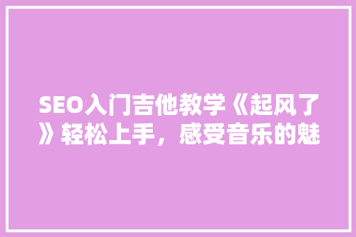 SEO入门吉他教学《起风了》轻松上手，感受音乐的魅力