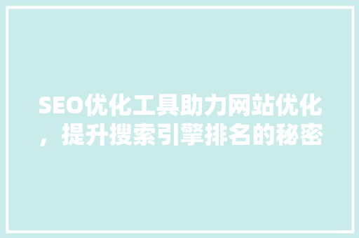 SEO优化工具助力网站优化，提升搜索引擎排名的秘密武器
