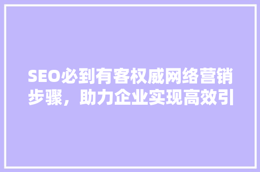SEO必到有客权威网络营销步骤，助力企业实现高效引流