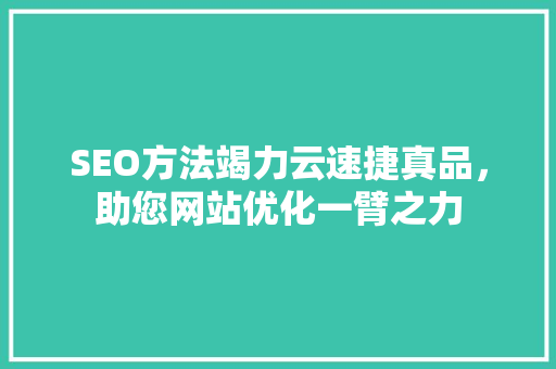 SEO方法竭力云速捷真品，助您网站优化一臂之力