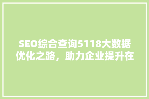 SEO综合查询5118大数据优化之路，助力企业提升在线竞争力