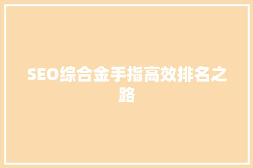 SEO综合金手指高效排名之路
