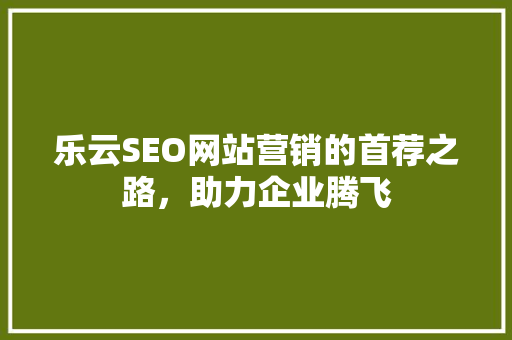 乐云SEO网站营销的首荐之路，助力企业腾飞