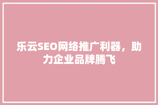 乐云SEO网络推广利器，助力企业品牌腾飞