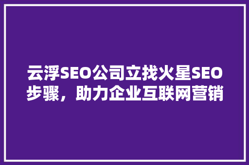 云浮SEO公司立找火星SEO步骤，助力企业互联网营销新篇章  第1张