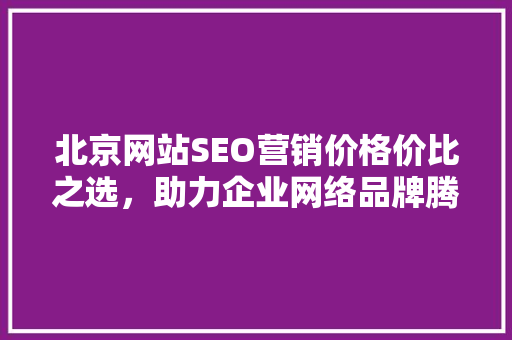 北京网站SEO营销价格价比之选，助力企业网络品牌腾飞
