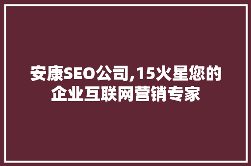 安康SEO公司,15火星您的企业互联网营销专家