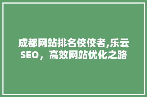 成都网站排名佼佼者,乐云SEO，高效网站优化之路