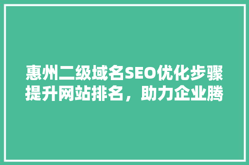惠州二级域名SEO优化步骤提升网站排名，助力企业腾飞  第1张