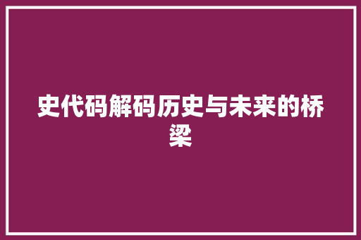 史代码解码历史与未来的桥梁