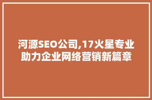 河源SEO公司,17火星专业助力企业网络营销新篇章
