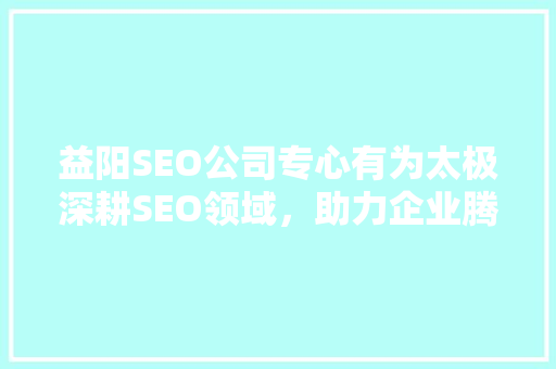 益阳SEO公司专心有为太极深耕SEO领域，助力企业腾飞
