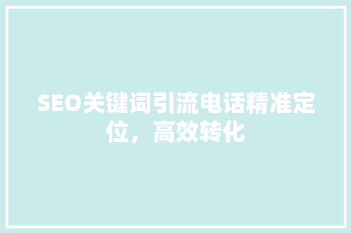 SEO关键词引流电话精准定位，高效转化
