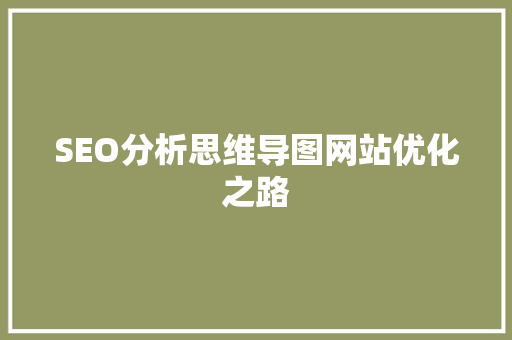 SEO分析思维导图网站优化之路