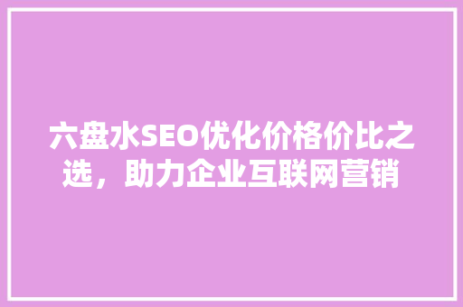六盘水SEO优化价格价比之选，助力企业互联网营销