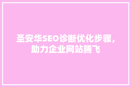 圣安华SEO诊断优化步骤，助力企业网站腾飞  第1张
