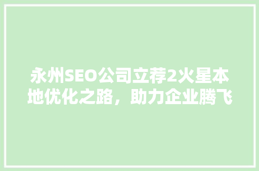 永州SEO公司立荐2火星本地优化之路，助力企业腾飞  第1张