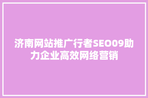 济南网站推广行者SEO09助力企业高效网络营销
