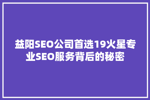 益阳SEO公司首选19火星专业SEO服务背后的秘密