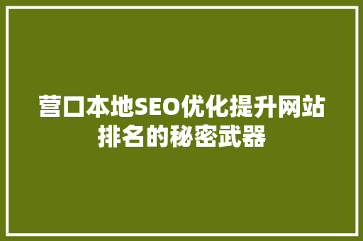 营口本地SEO优化提升网站排名的秘密武器