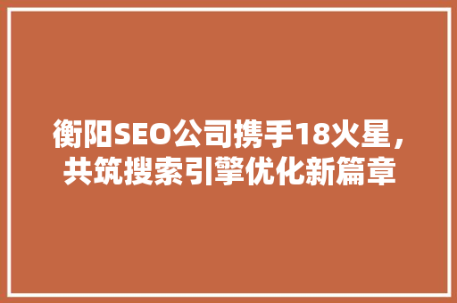衡阳SEO公司携手18火星，共筑搜索引擎优化新篇章