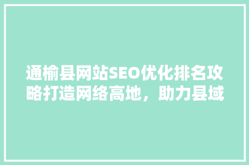通榆县网站SEO优化排名攻略打造网络高地，助力县域经济腾飞